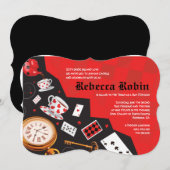 不思議の国のアリス バット・ミツバ祭 招待状 (正面/裏面)