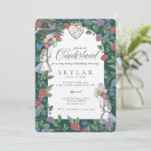 不思議の国のアリス バースデー ウォーターカラー ヴィンテージ 招待状 (スタンド正面)