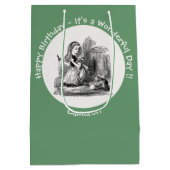 不思議の国のアリス パーティー - アリスと子猫 ミディアムペーパーバッグ (裏面)