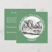 不思議の国のアリス パーティー - マッドハッターのティーパーティー 招待状 (正面/裏面)