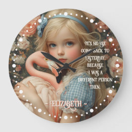 不思議の国のアリス ピンクのフラミンゴ ラージ壁時計