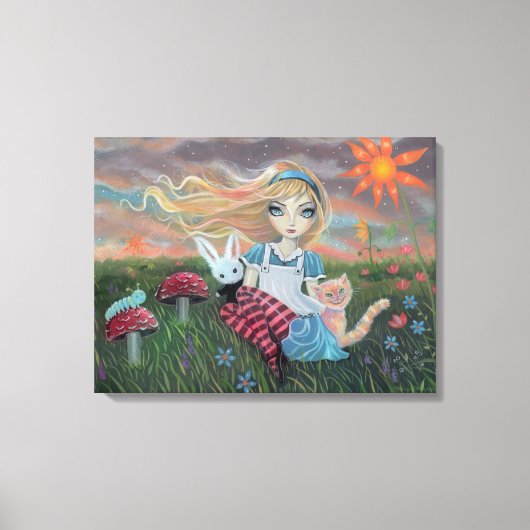 不思議の国のアリス ファンタジー フェアリーテイル アート キャンバス (正面)