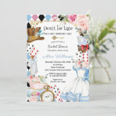 不思議の国のアリス フラワー ブライダルシャワー ティーパーティー 招待状 (スタンド正面)