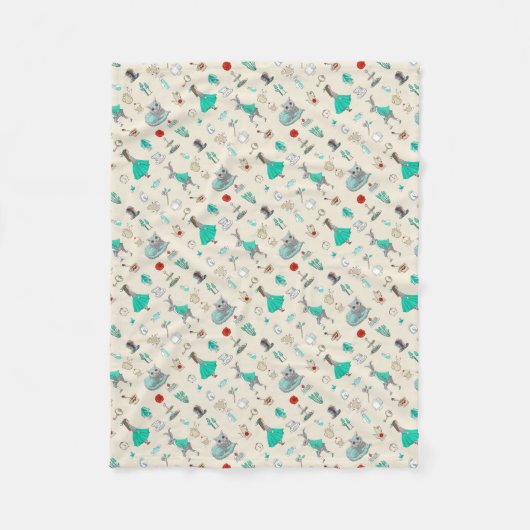 不思議の国のアリス フリースブランケット (正面)