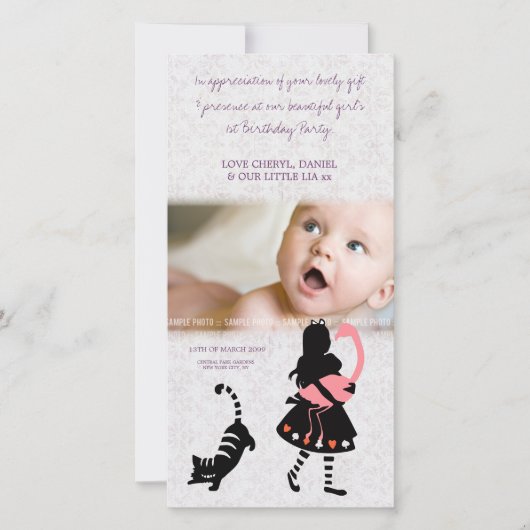 不思議の国のアリス　ベイビー　フォトカード　サンキュー サンキューカード (正面)