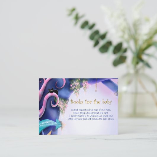 不思議の国のアリス、ベビーのための本、赤ちゃんシャワー エンクロージャーカード (スタンド正面)
