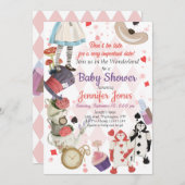 不思議の国のアリス ベビーシャワー 招待状 (正面/裏面)