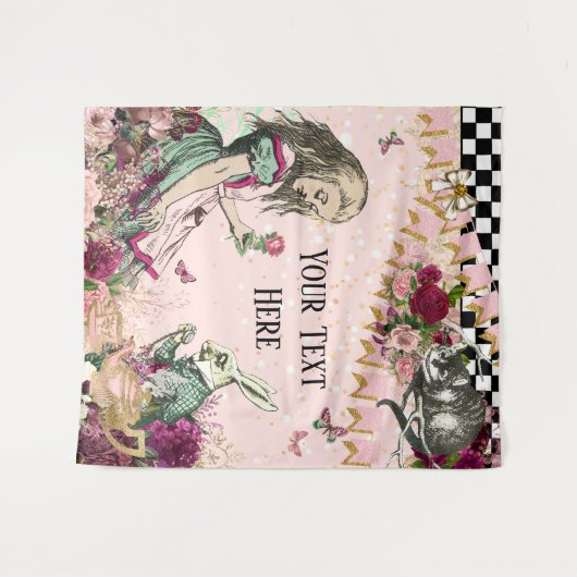 不思議の国のアリス ベビーシャワー 背景 バナー タペストリー (正面(横))