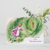 不思議の国のアリス ベビーシャワー 遅刻厳禁 招待状 (スタンド正面)