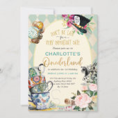 不思議の国のアリス マッドティーパーティー　１歳の誕生日パーティー 招待状 (正面)