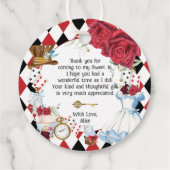 不思議の国のアリス レッド フラワール バースデー ティーパーティー フェイバータグ (裏面)