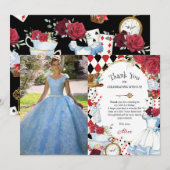 不思議の国のアリス ローズ バースデー ティーパーティー 写真 サンキューカード (正面/裏面)