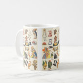 不思議の国のアリス、ヴィンテージビクトリアン紙 コーヒーマグカップ (正面左)