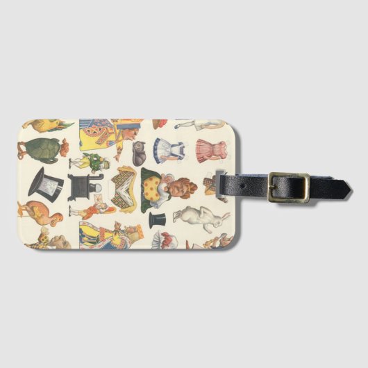 不思議の国のアリス、ヴィンテージビクトリアン紙 ラゲッジタグ (正面横)