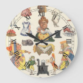 不思議の国のアリス、ヴィンテージビクトリアン紙 ラージ壁時計 (正面)