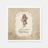 不思議の国のアリス ヴィンテージ ストーリー ブライズシャワー スタンダードカクテルナプキン (正面)