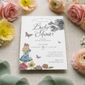 不思議の国のアリス ヴィンテージ ストーリー ベビー シャワー 招待状