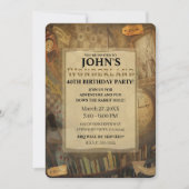 不思議の国のアリス ヴィンテージ ファンタジー 誕生日パーティー 招待状 (正面)