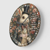 不思議の国のアリス ヴィンテージ 白ウサギ ラージ壁時計 (傾斜)