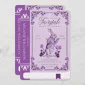 不思議の国のアリス ヴィンテージ 紫の絵本 招待状 (正面/裏面)