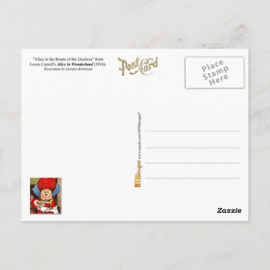 不思議の国のアリス：夫人とその家族 ポストカード (裏面)
