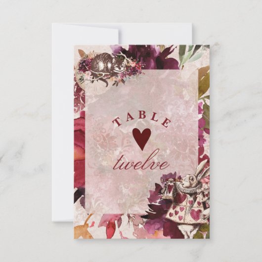 不思議の国のアリス 席次表 ウェディングテーブルナンバー 招待状 (正面)