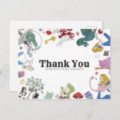 不思議の国のアリス 感謝のメッセージカード ポストカード (正面/裏面)