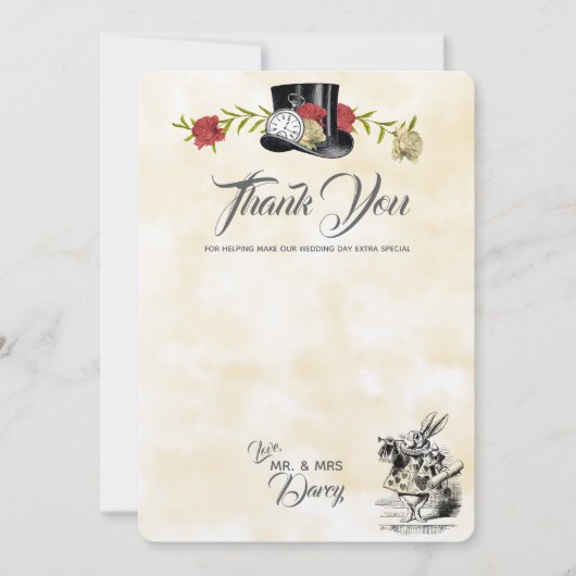 不思議の国のアリス 感謝カード (正面)