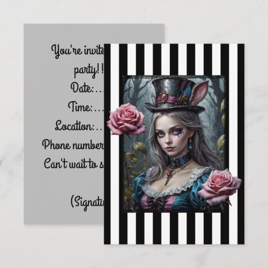 不思議の国のアリス 招待状 (正面/裏面)