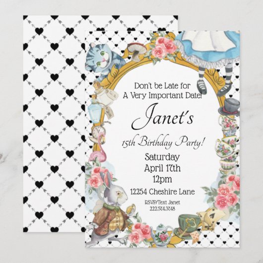 不思議の国のアリス 招待状 (正面/裏面)