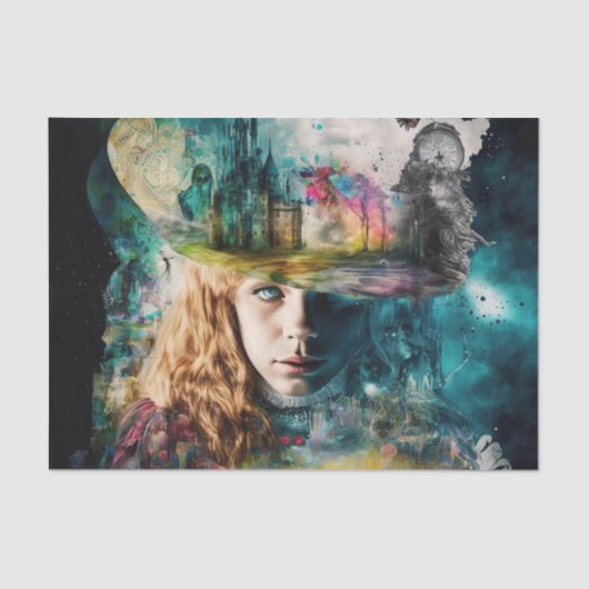 不思議の国のアリス |時計と街のスカイライン 薄葉紙 (正面)