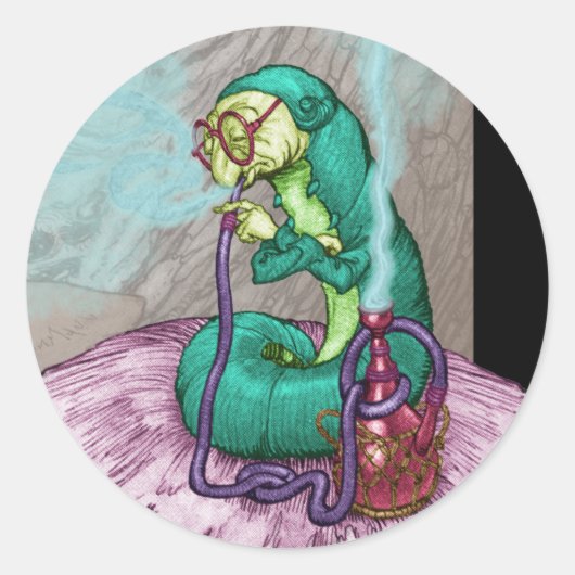 不思議の国のアリス – 毛虫 ラウンドシール (正面)