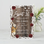 不思議の国のアリス 田舎の納屋 木製 スイート16 招待状 (スタンド正面)