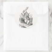 不思議の国のアリス、白うさぎが時計をチェック ラウンドシール (バッグ)