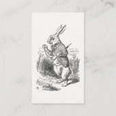 不思議の国のアリス、白うさぎが時計をチェック 名刺 (裏面)