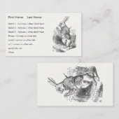 不思議の国のアリス、白うさぎが時計をチェック 名刺 (正面/裏面)