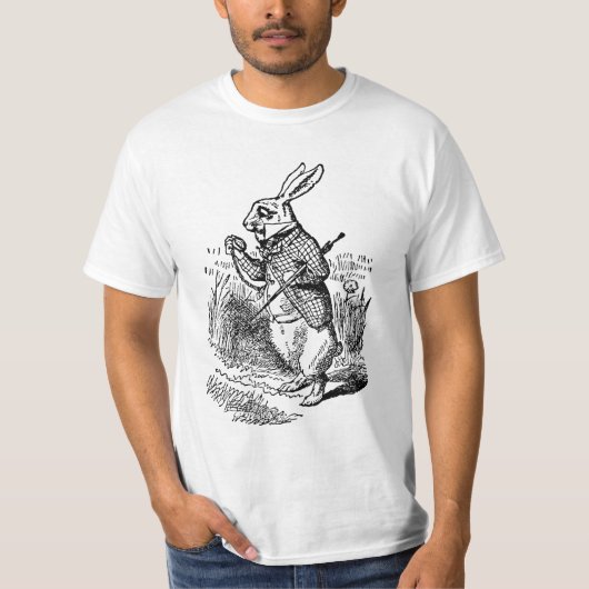 不思議の国のアリス 白ウサギの時計 Tシャツ (正面)