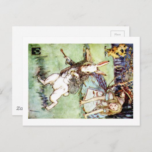 不思議の国のアリス 白ウサギを追って ポストカード (正面/裏面)