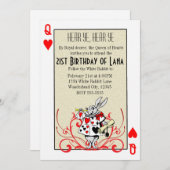 不思議の国のアリス 白ウサギ ハートの女王 招待状 (正面/裏面)