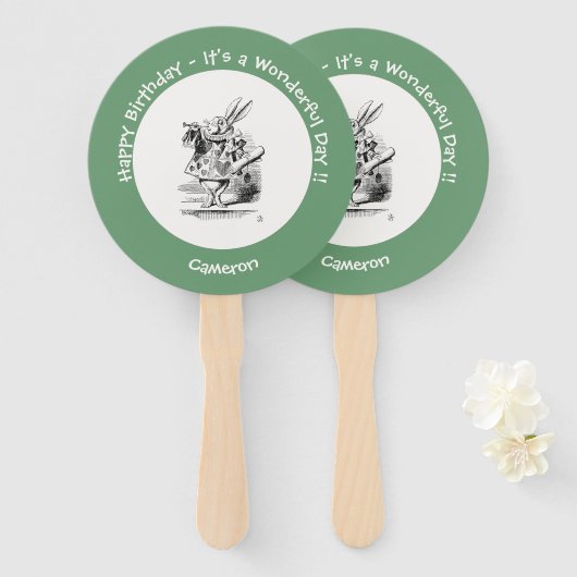 不思議の国のアリス 白兎 ヘラルド 誕生日 ハンドファン (正面&裏面)