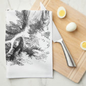 不思議の国のアリス-私達はここにすべての不機嫌います キッチンタオル (四つ折り)