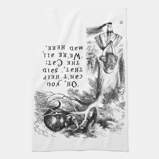 不思議の国のアリス-私達はここにすべての不機嫌います キッチンタオル (縦)