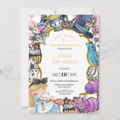 不思議の国のアリス 誕生日パーティー招待状 招待状 (正面)