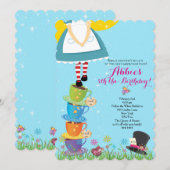 不思議の国のアリス 誕生日パーティー招待状 招待状 (正面/裏面)