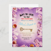 不思議の国のアリス 誕生日パーティー 招待状のご案内 案内ポストカード (正面/裏面)