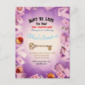 不思議の国のアリス 誕生日パーティー 招待状のご案内 案内ポストカード (正面)