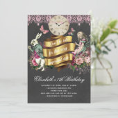 不思議の国のアリス 黒板 誕生日 招待状 (スタンド正面)