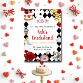 不思議の国のアリス　１歳の誕生日パーティー招待状 招待状