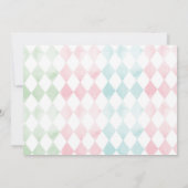 不思議の国のアリス、3人のためのティーパーティー 3歳の誕生日 招待状 (裏面)