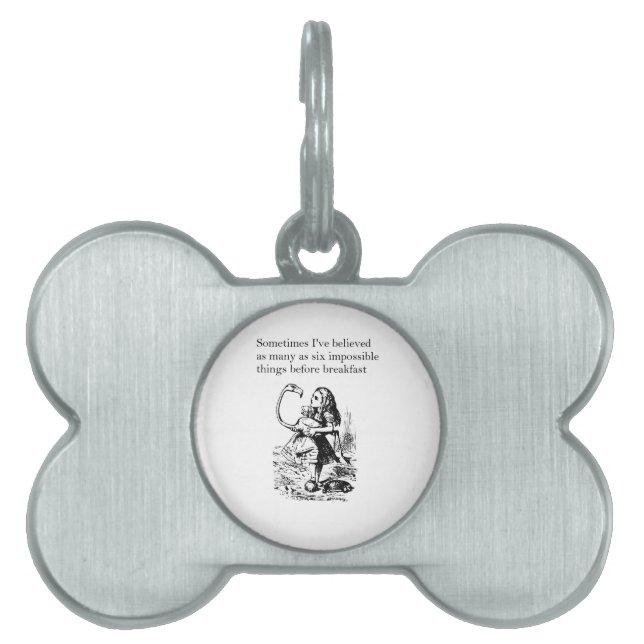不思議の国のアリス、"6つの不可能な事" ペットネームタグ (正面)